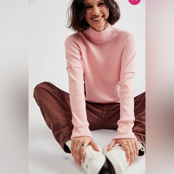 Free People Casey Sweater Rib knit tunic Heart Haze pink - Picture 8 of 15